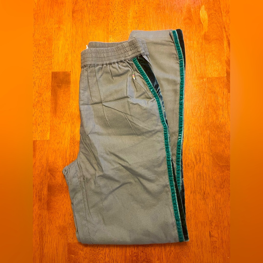 NWT Mini Boden Woven Pants with Velvet Side Stripe, 13Y
